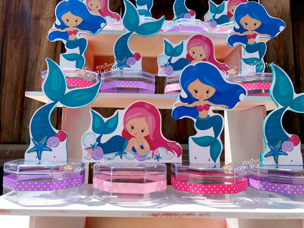 Mermaid Under The Sea Birthday Mermaid Baby Shower candy treat jar for birthday Mermaid birthday favor or birthday raffles favors SET OF 12