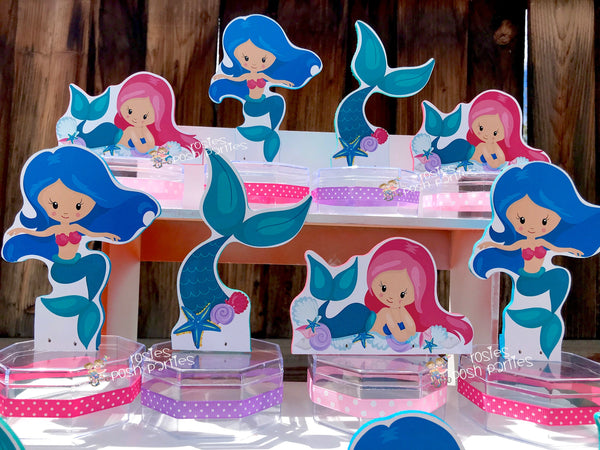 Mermaid Under The Sea Birthday Mermaid Baby Shower candy treat jar for birthday Mermaid birthday favor or birthday raffles favors SET OF 12