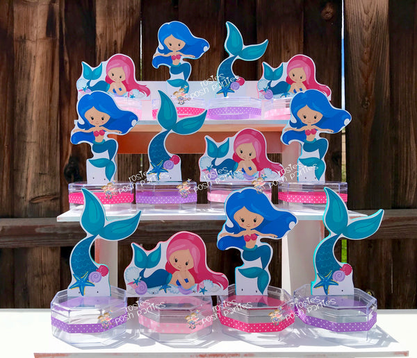 Mermaid Under The Sea Birthday Mermaid Baby Shower candy treat jar for birthday Mermaid birthday favor or birthday raffles favors SET OF 12