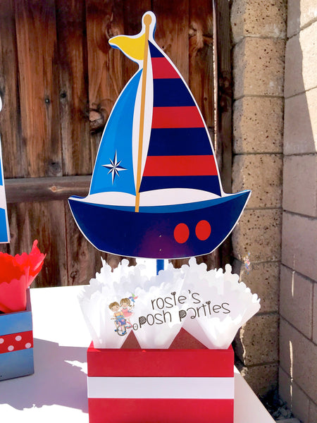 Nautical Boy Baby Shower Nautical Birthday Centerpiece for Guest Table or Cake Table Nautica Baby Shower Birthday centerpiece INDIVIDUAL