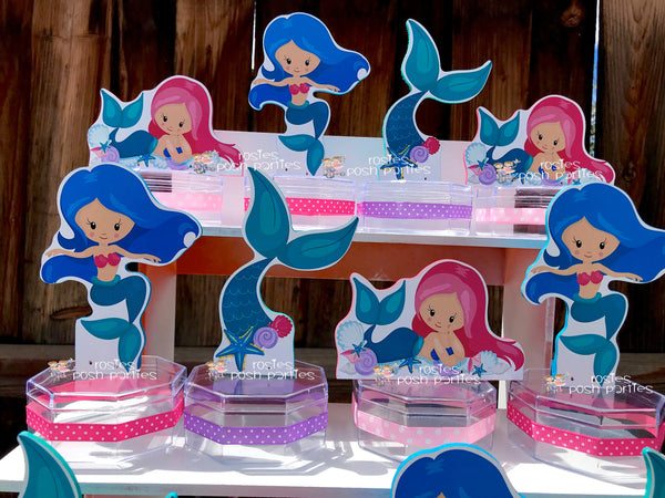 Mermaid Under The Sea Birthday Mermaid Baby Shower candy treat jar for birthday Mermaid birthday favor or birthday raffles favors SET OF 12