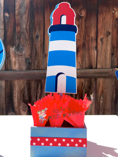 Nautical Boy Baby Shower Nautical Birthday Centerpiece for Guest Table or Cake Table Nautica Baby Shower Birthday centerpiece INDIVIDUAL