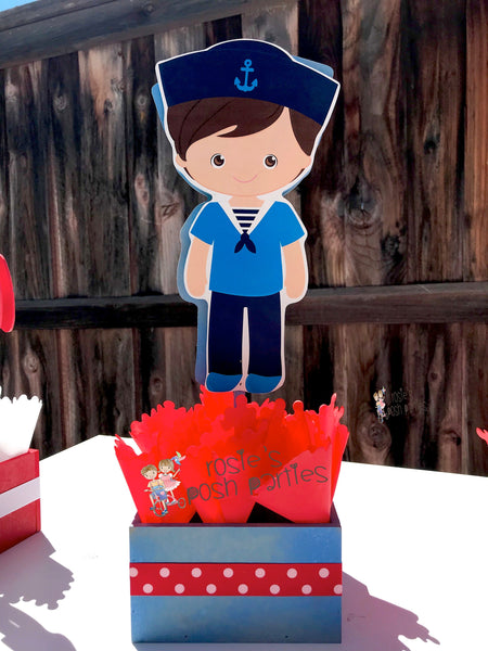 Nautical Boy Baby Shower Nautical Birthday Centerpiece for Guest Table or Cake Table Nautica Baby Shower Birthday centerpiece INDIVIDUAL