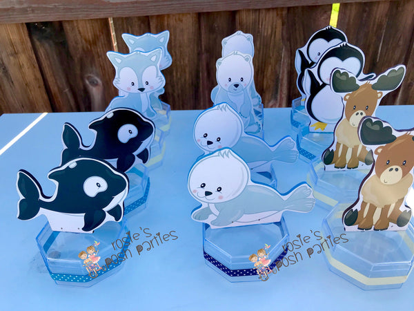 Arctic Winter Wonderland Friends Birthday Favors winter friends candy treat jars for birthday gift birthday favor or birthday SET OF 12