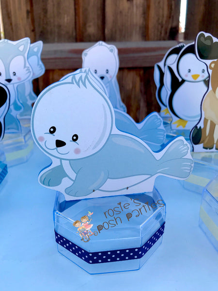 Arctic Winter Wonderland Friends Birthday Favors winter friends candy treat jars for birthday gift birthday favor or birthday SET OF 12