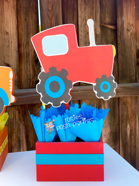 Truck Birthday Party Boy Birthday Party Decoration centerpieces Car Truck Airplane Helicopter Train Tractor Transportation Birthday SET OF 6