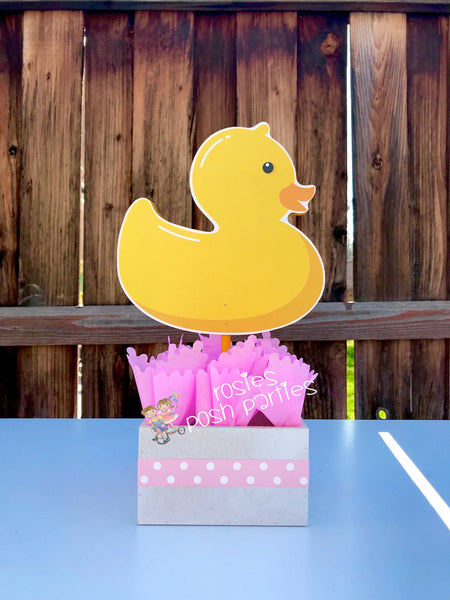 Rubber Ducky Theme Baby Shower Centerpiece Duck Decoration Pink Rubber Ducky Blue Rubber Ducky shower party table Duck centerpiece INDVIDUAL