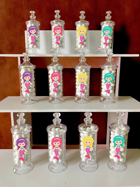 Mermaid birthday bash party Apothecary Favor Apothecary Under the sea theme Mermaid decoration sea birthday Mermaid Apothecary Jar SET OF 12