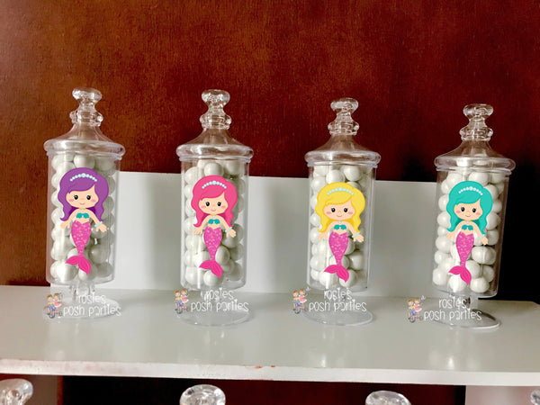 Mermaid birthday bash party Apothecary Favor Apothecary Under the sea theme Mermaid decoration sea birthday Mermaid Apothecary Jar SET OF 12