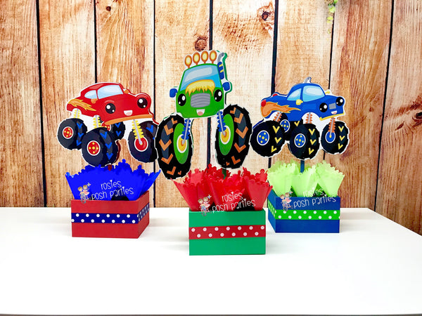 Monster Trucks Birthday Party Favor Centerpieces Monster Trucks Party Monster Trucks favors Monster Truck Theme candy centerpiece INDIVIDUAL