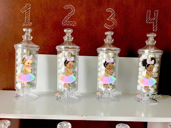 Princess Unicorn Tutu Princess party Favor Apothecary Baby Shower Unicorn princess Party Royal Party Baby Shower Birthday favor SET OF 12