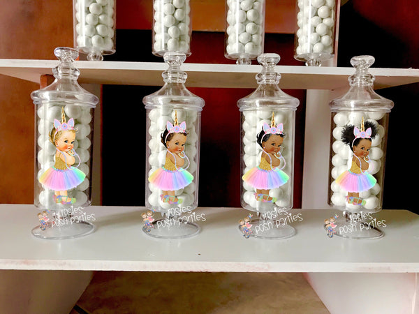 Princess Unicorn Tutu Princess party Favor Apothecary Baby Shower Unicorn princess Party Royal Party Baby Shower Birthday favor SET OF 12