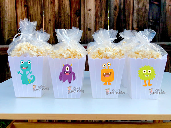 Monster birthday party Favor centerpiece Little Monsters party decoration birthday Little Monsters Favor Popcorn favor Boxes Party SET OF 12