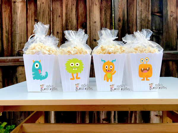 Monster birthday party Favor centerpiece Little Monsters party decoration birthday Little Monsters Favor Popcorn favor Boxes Party SET OF 12