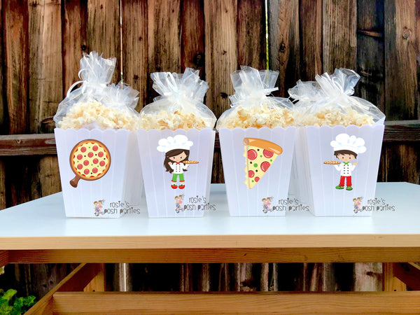 Pizza Party birthday party Favor centerpiece Pizza party decoration birthday Italian Pizza Party Favor Popcorn favor Boxes Party SET OF 12