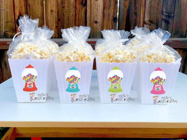 Sweet Shop birthday party Favor centerpiece Sweet Candyland Party decoration Sweet Gumball birthday Candyland Popcorn favors Boxes SET OF 12