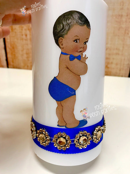 Little Prince Centerpiece Blue and Gold Birthday party table centerpiece decoration Royal Baby Shower Birthday Gold Blue PRICE PER PIECE
