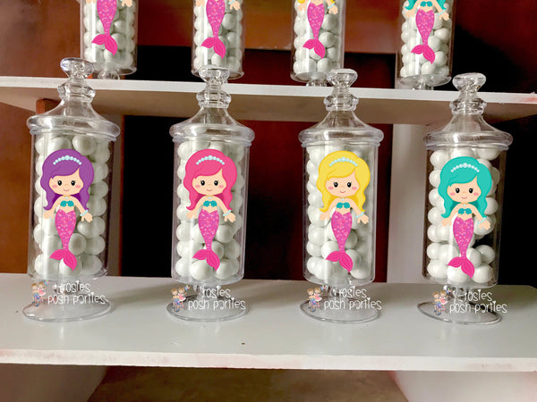 Mermaid birthday bash party Apothecary Favor Apothecary Under the sea theme Mermaid decoration sea birthday Mermaid Apothecary Jar SET OF 12
