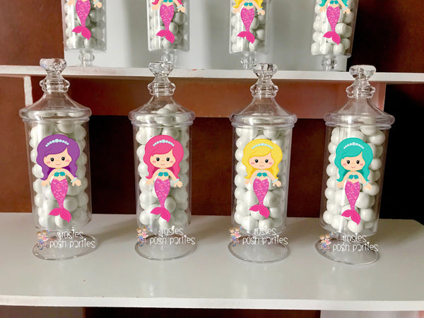 Mermaid birthday bash party Apothecary Favor Apothecary Under the sea theme Mermaid decoration sea birthday Mermaid Apothecary Jar SET OF 12