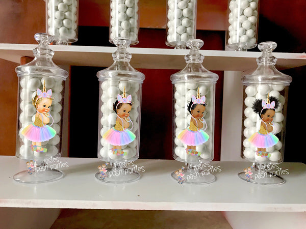 Princess Unicorn Tutu Princess party Favor Apothecary Baby Shower Unicorn princess Party Royal Party Baby Shower Birthday favor SET OF 12