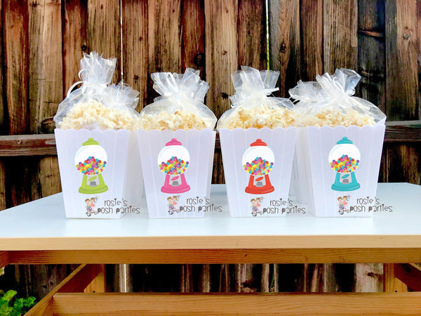 Sweet Shop birthday party Favor centerpiece Sweet Candyland Party decoration Sweet Gumball birthday Candyland Popcorn favors Boxes SET OF 12