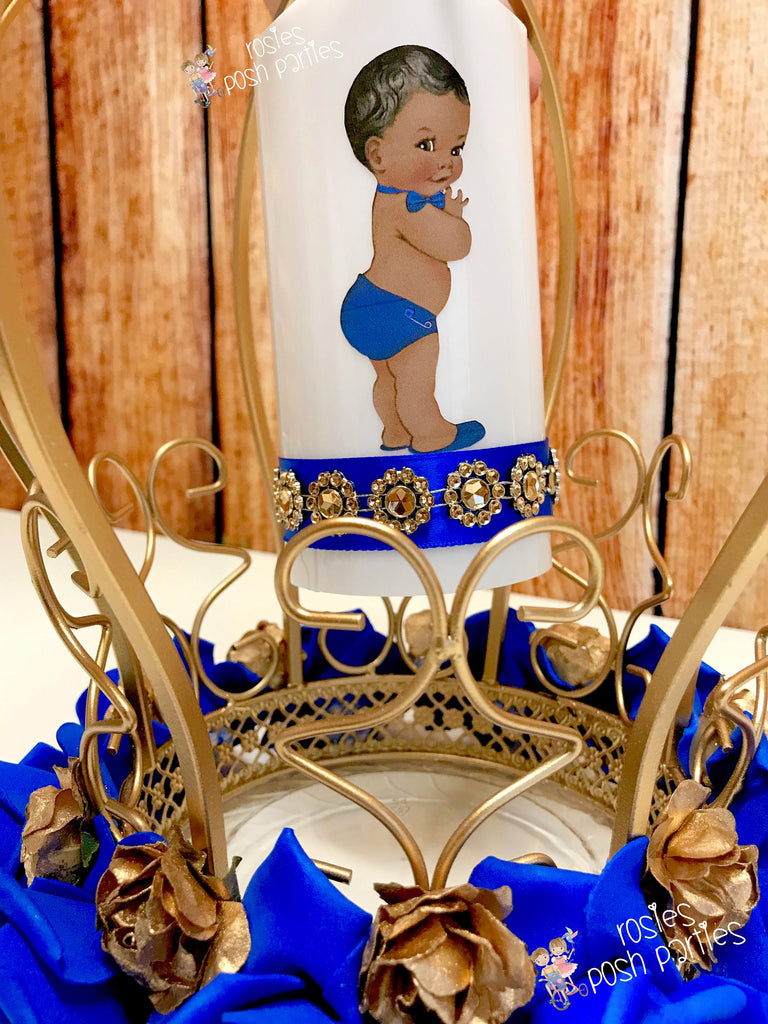 Royal Prince Blue And Gold Baby Shower Centerpieces Little Prince