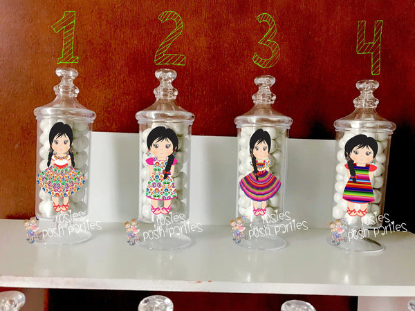 Mexican Fiesta Favor Fiesta Mexicana party Favor Apothecary Baby Shower Mexican Party Fiesta Party Baby Shower 1st Birthday favor SET OF 12
