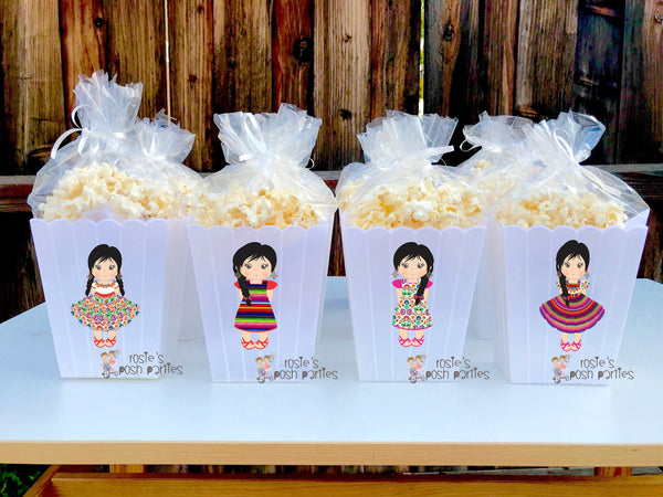 Mexican Fiesta Favor Fiesta Mexicana party Favor Popcorn Bin Baby Shower Mexican Party Fiesta Party Baby Shower 1st Birthday favor SET OF 12