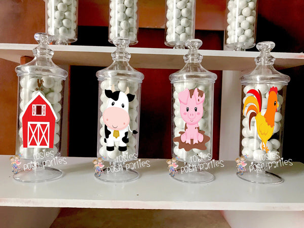 Farm Theme birthday party Favor Farm Animals party decoration birthday Farm Favor Apothecary Jar favor Apothecary Farm Theme Party SET OF 12