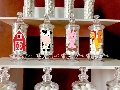 Farm Theme birthday party Favor Farm Animals party decoration birthday Farm Favor Apothecary Jar favor Apothecary Farm Theme Party SET OF 12