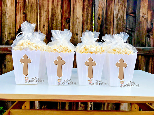 Baptism Religious Celebration party Angel Boy Baptism Favor Angel Popcorn party decoration Holy Party Favor Popcorn favor Bautizo SET OF 12