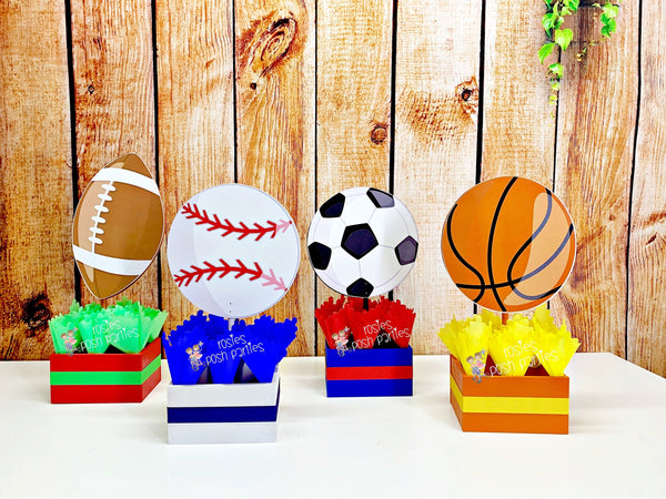 Sports Party Theme Centerpiece Sport Party Sports Birthday Soccer Football Baseball Basketball decoration Birthday Sport Theme INDIVIDUAL