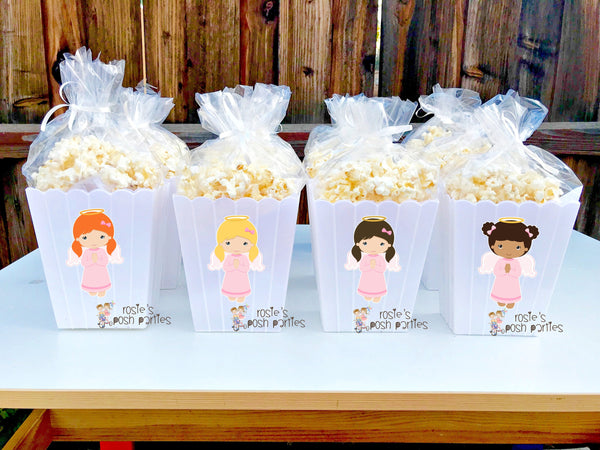 Baptism Religious Celebration party Angel Girl Baptism Favor Angel Popcorn party decoration Holy Party Favor Popcorn favor Bautizo SET OF 12