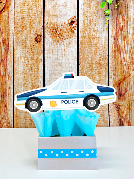 Cops Theme Birthday Centerpiece Decoration Cops Theme Birthday Decoration Police Theme Police Party Theme Decor Police Birthday INDIVIDUAL