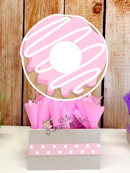 Donut Bar Party Centerpieces, Doughnut Centerpiece Donut Birthday Bridal Doughnut Party Donut Birthday Candy Party Sprinkle Donut INDIVIDUAL