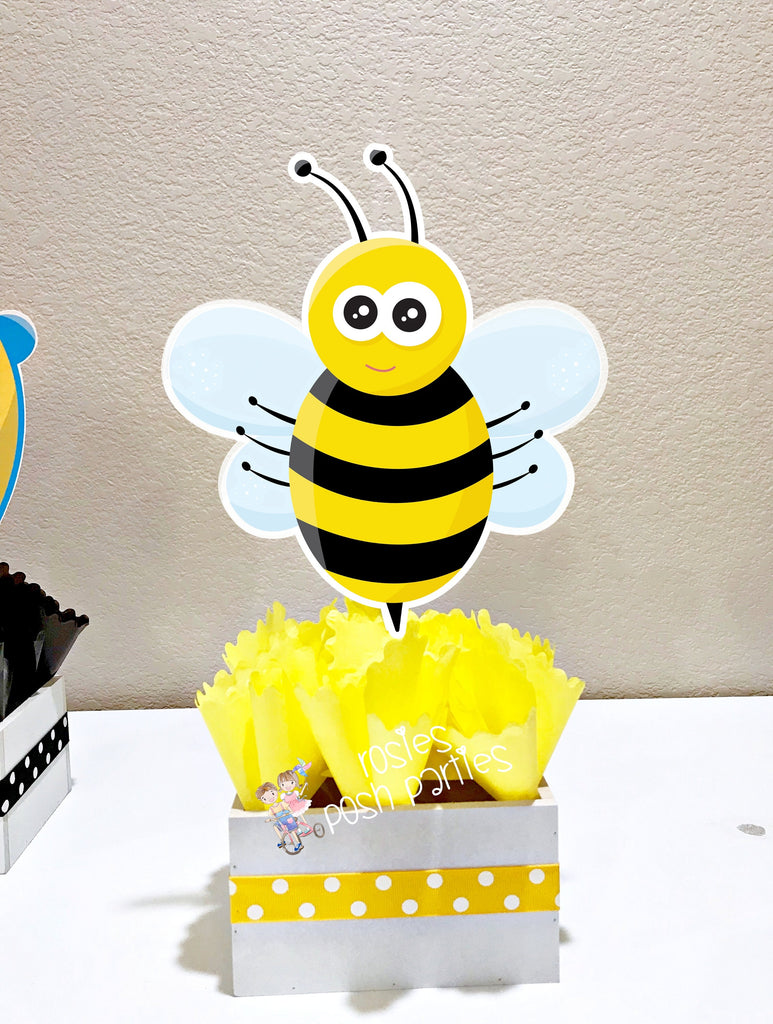 Bumble Bee Baby Shower Birthday Party centerpiece theme 1st birthday, –  Rosie's Posh Parties