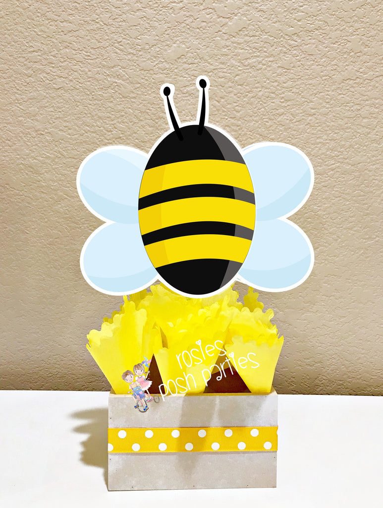 Faisichocalato 18 Pieces Bumble Bee Party Centerpieces for Honey Bee Baby Shower Decorations Table Centerpieces with Sticks Bee Birthday par