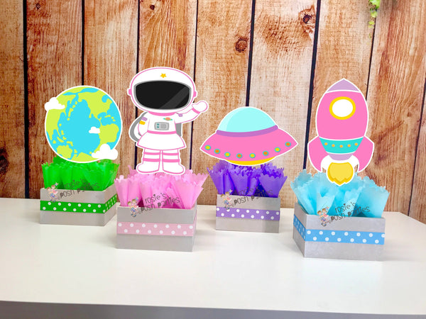 Outer Space Blast Off Centerpiece Decoration Spaceship Outer Planets Astronaut Rocket Ship birthday party guest table centerpiece INDIVIDUAL