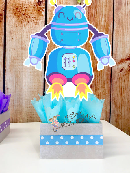 Girl Robot Theme Birthday | Its a Robot Girl Baby Shower Party Centerpiece Decoration | Robot Theme Party Centerpiece Table Decor INDIVIDUAL