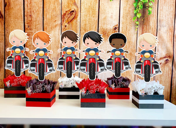 Motorcycle Theme Party Centerpiece Decoration | Motorcycle Baby Shower | Motorcycle Theme | Baby Shower Decoration | Motorcycle SET OF 6