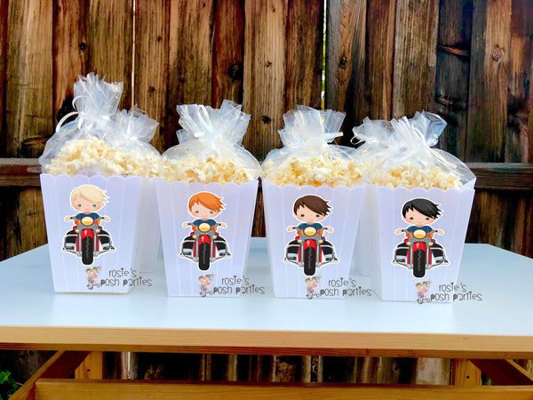 Motorcycle Theme Party Popcorn Favor | Motorcycle Baby Shower | Motorcycle Theme | Baby Shower Decoration | Motor Cross Popcorn SET OF 12