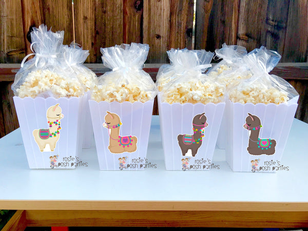 Llama costume birthday party Favor centerpiece Llama party decoration birthday Favor Popcorn favor Boxes Llama Party Theme Party SET OF 12