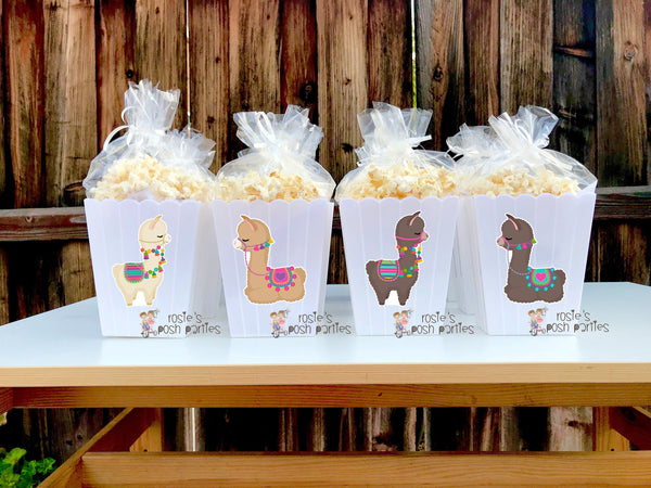 Llama costume birthday party Favor centerpiece Llama party decoration birthday Favor Popcorn favor Boxes Llama Party Theme Party SET OF 12