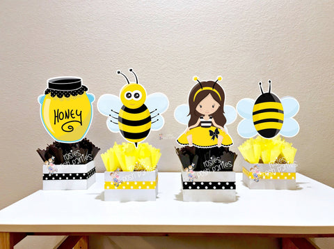 Bumble Bee Baby Shower Birthday Party centerpiece theme 1st birthday, Bumble Bee Theme Party Centerpiece Decoration Bumble Bee SET OF 4