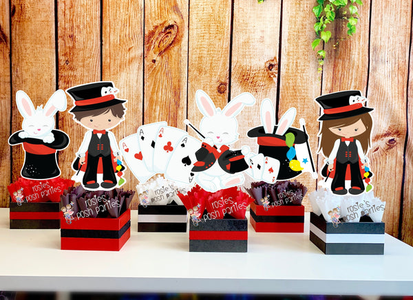 Magician Birthday Decorations Magician Centerpiece Magic Show Magic Party Magician Party Magician Birthday Party Magic Show Party SET OF 6