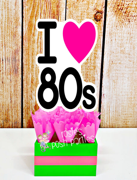 I love the 80s birthday bash party centerpieces 80s party decoration 80s birthday I love the 80s centerpiece party favors Decor INDIVIDUAL
