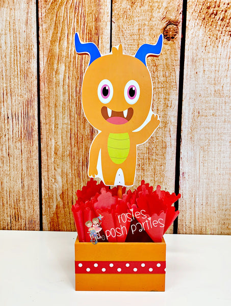 Monster Birthday centerpieces Little Monsters Cute birthday party wood guest table centerpiece decoration Little Monsters Party SET OF 6