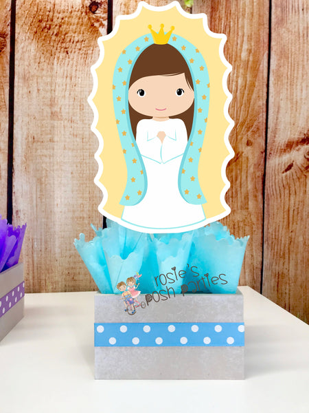 Virgin Mary Centerpiece Religious Decoration 1st Communion Baptism Wedding Virgencita Plis Please Theme Virgen de Guadalupe Pis INDIVIDUAL