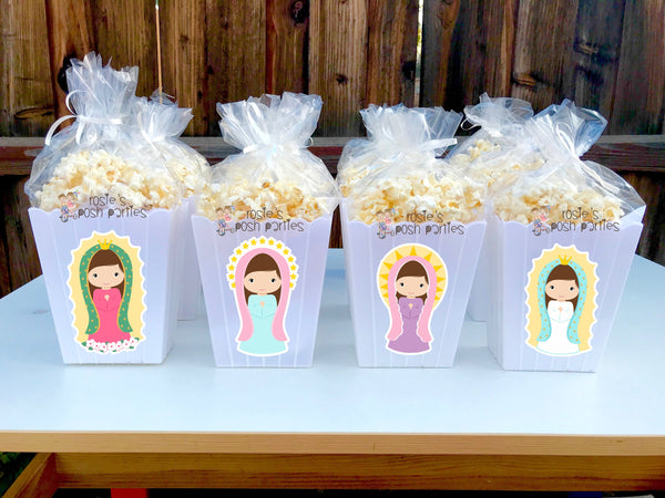 Lady of Guadalupe Virgen de Guadalupe birthday party Favor Virgen de Guadalupe Baby Shower decoration birthday Popcorn favors SET OF 12