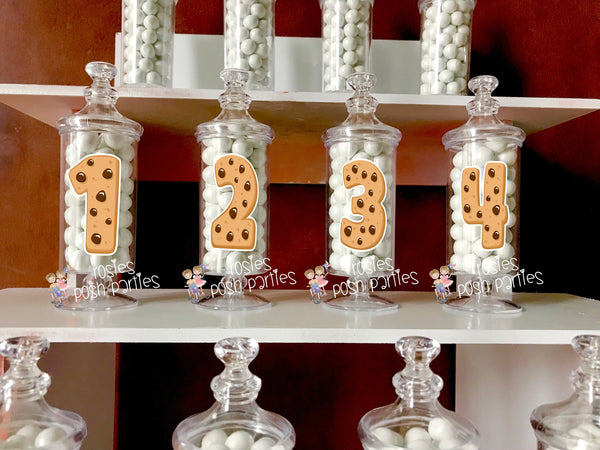Cookies and Milk Theme Birthday party Apothecary Favor Jar Cookies and Milk Party Cookie Milk centerpiece Party decoration favors SET OF 12